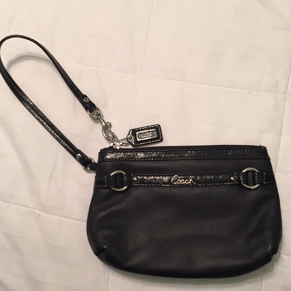 Coach Wristlet-Black Leather